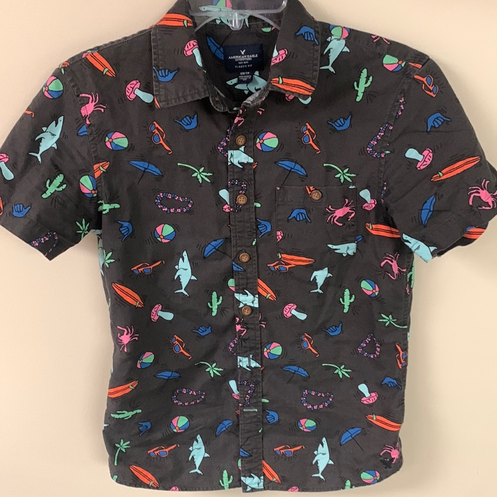 American eagle classic fit mens black shortsleeved polo size XS extra small